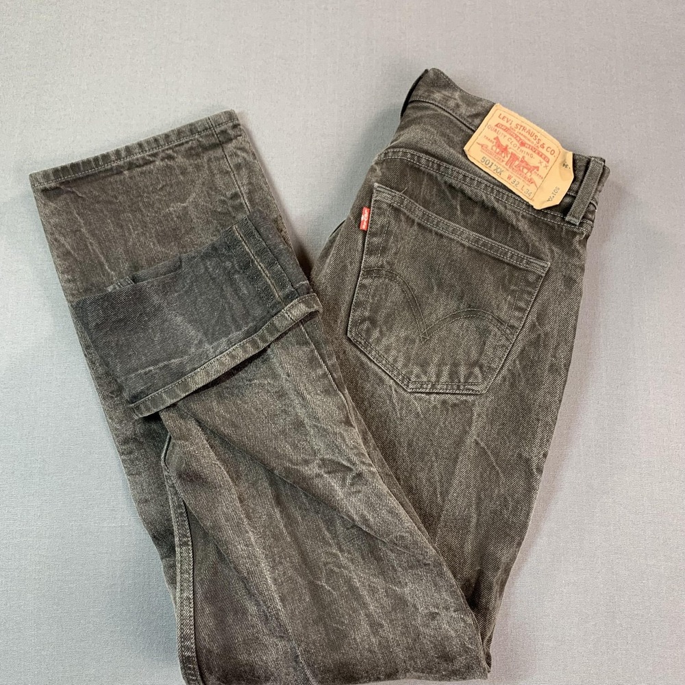 Levis 501 XX Jeans Mens 32x32‎ Brown Faded Button Fly Straight Whiskered Denim